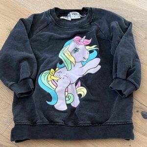 Zara Kids Black Sweatshirt with Colorful Unicorn
